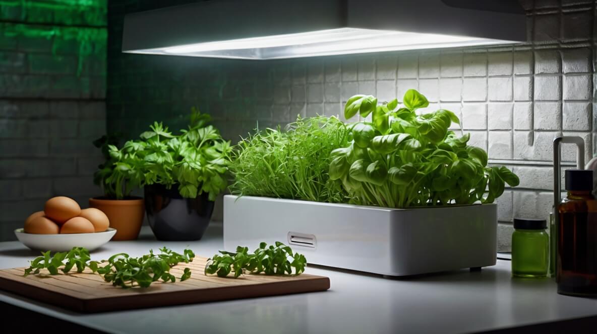 iluminação artificial para hortas hidropônicas em apartamentos.