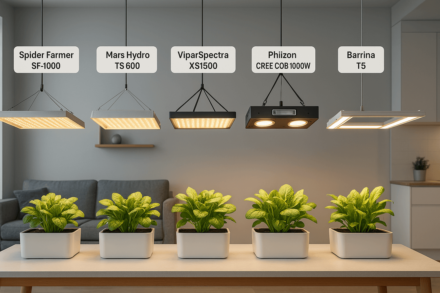 iluminação artificial para hortas hidropônicas em apartamentos.