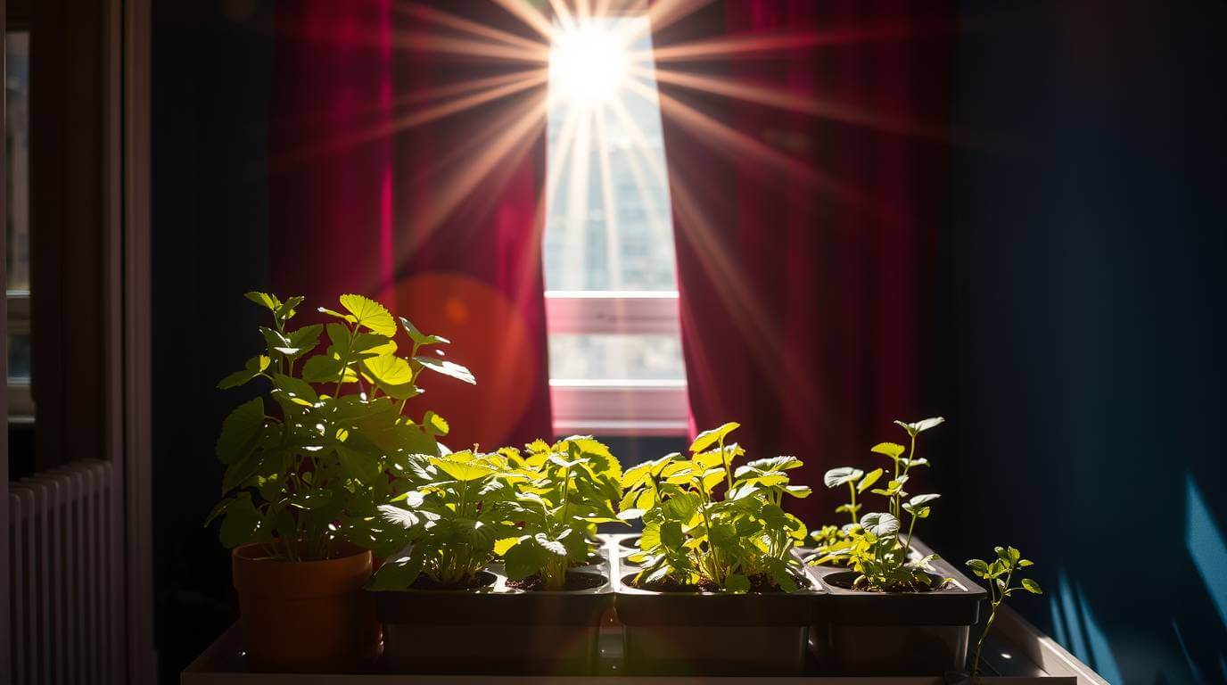 iluminação artificial para hortas hidropônicas em apartamentos.