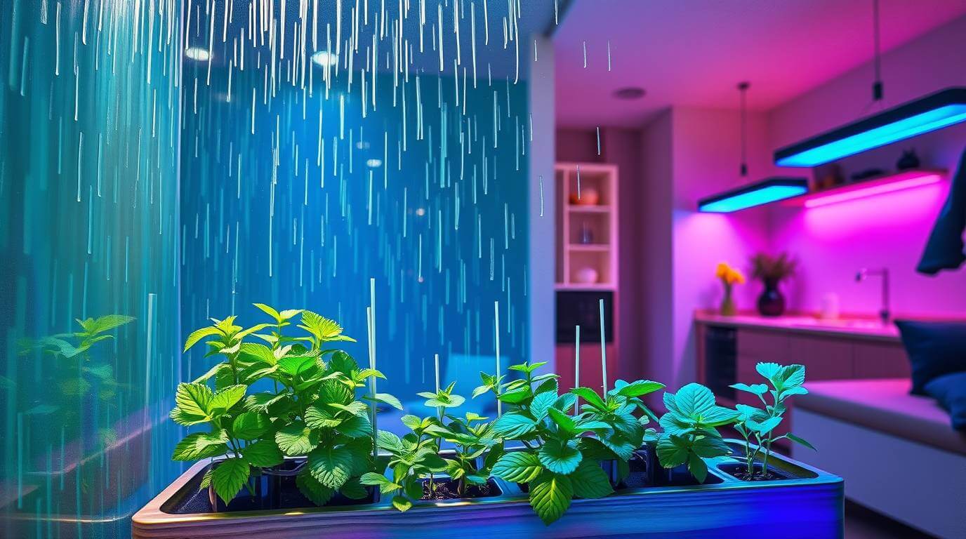 iluminação artificial para hortas hidropônicas em apartamentos.