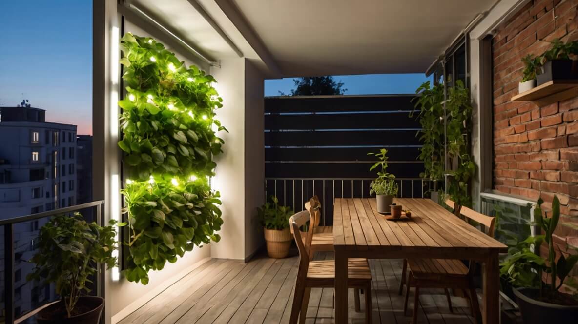 iluminação artificial para hortas hidropônicas em apartamentos.