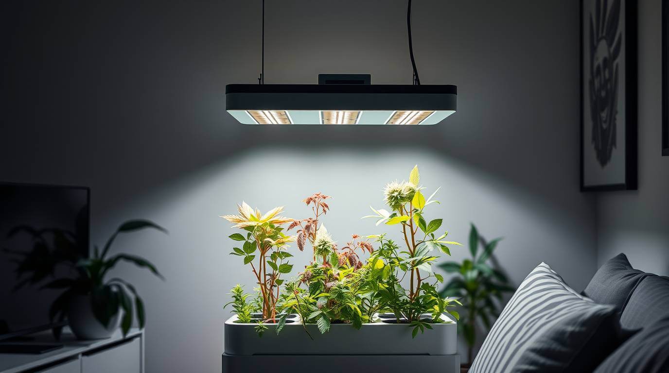 iluminação artificial para hortas hidropônicas em apartamentos.