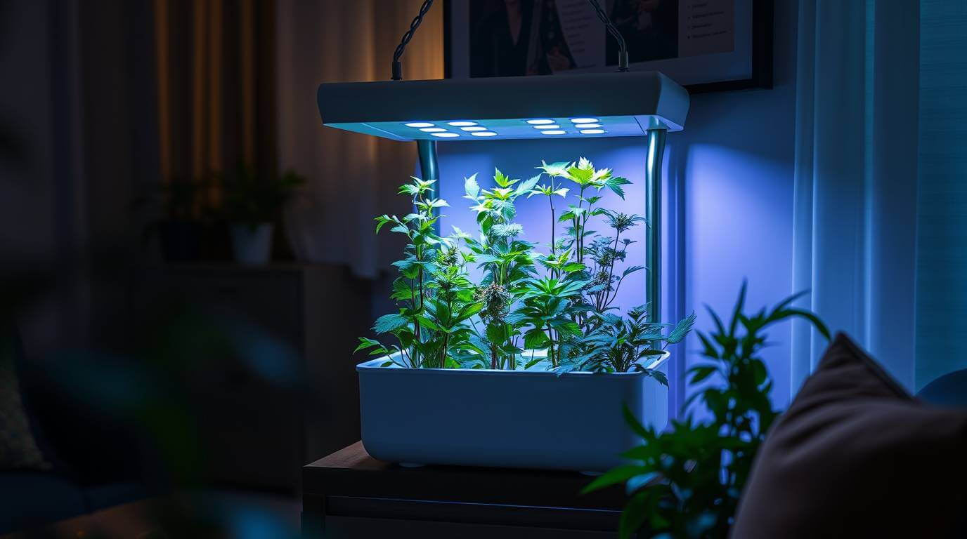 iluminação artificial para hortas hidropônicas em apartamentos.