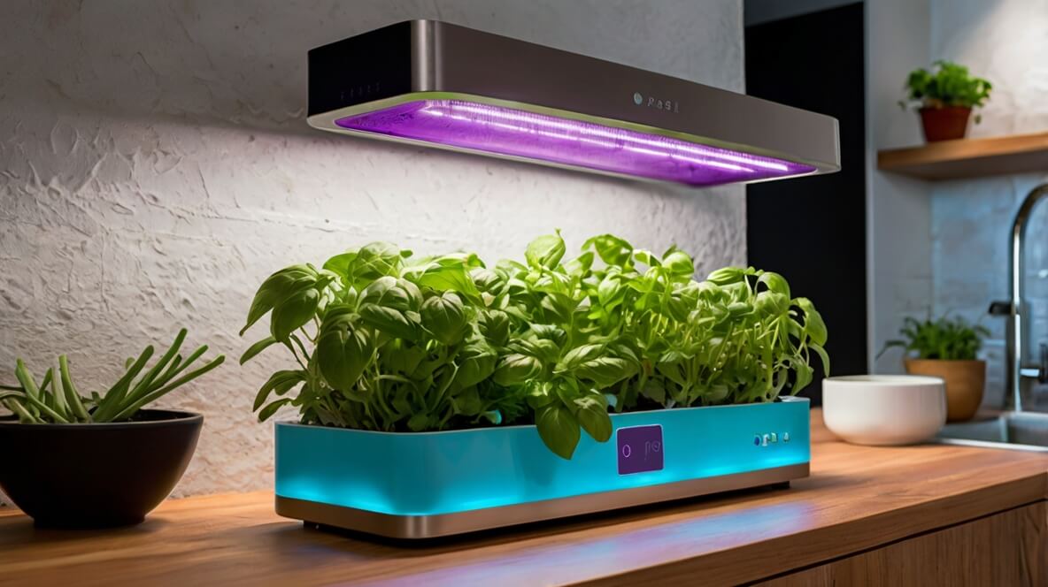 iluminação artificial para hortas hidropônicas em apartamentos.